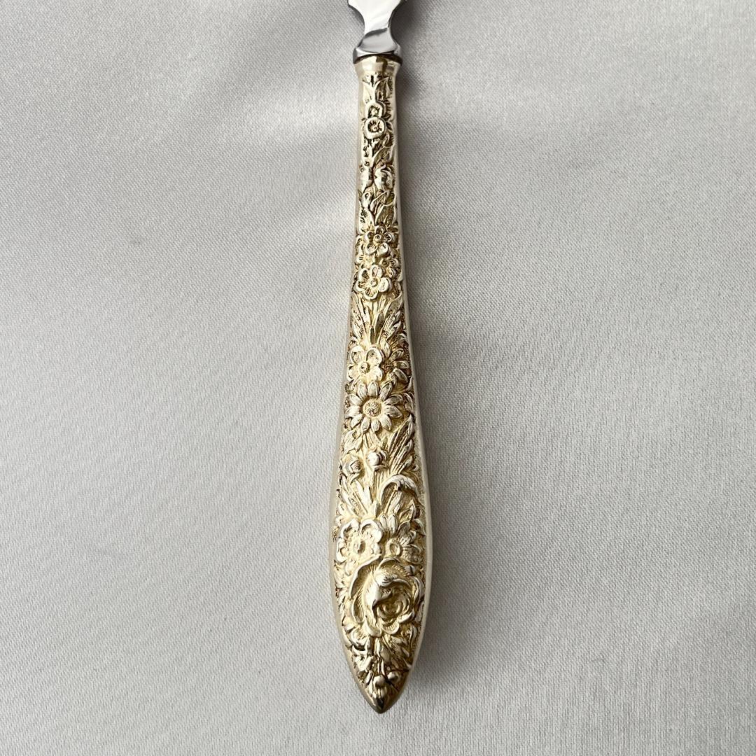 【Kirk】【純銀ハンドル】 フローラルのレターナイフ / ペーパーナイフ