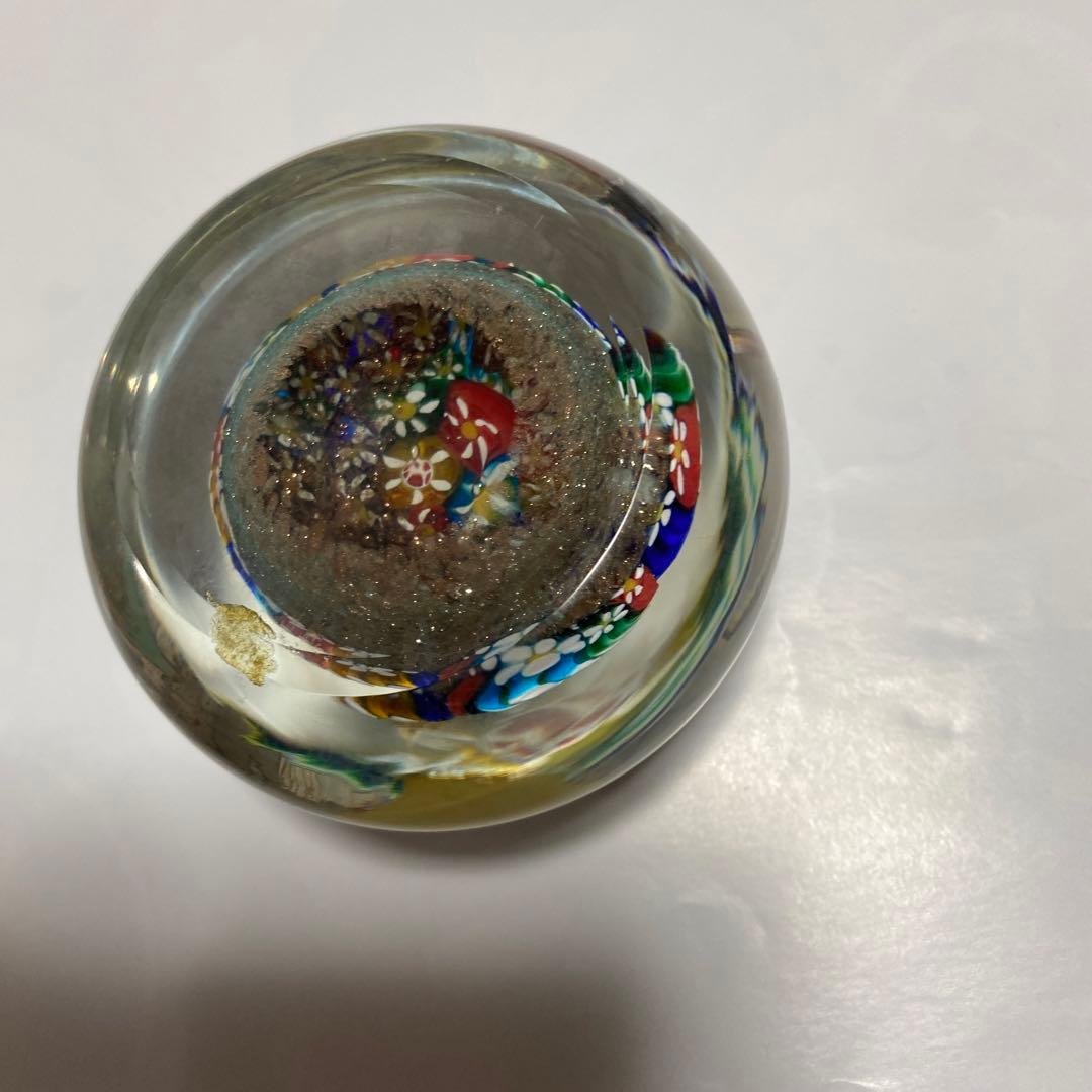 イタリア製ムラーノガラス　ミルフィオリ　ペーパーウエイト文鎮　レトロ　ビンテージ