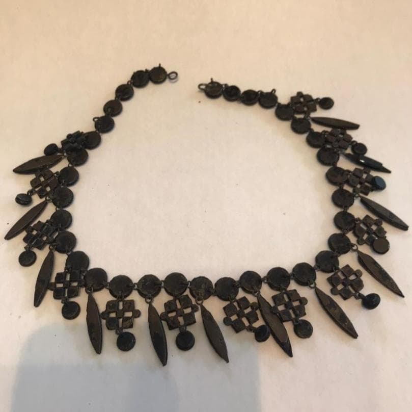 フレンチジェット　ネックレス　チョーカー　1800年代半ば