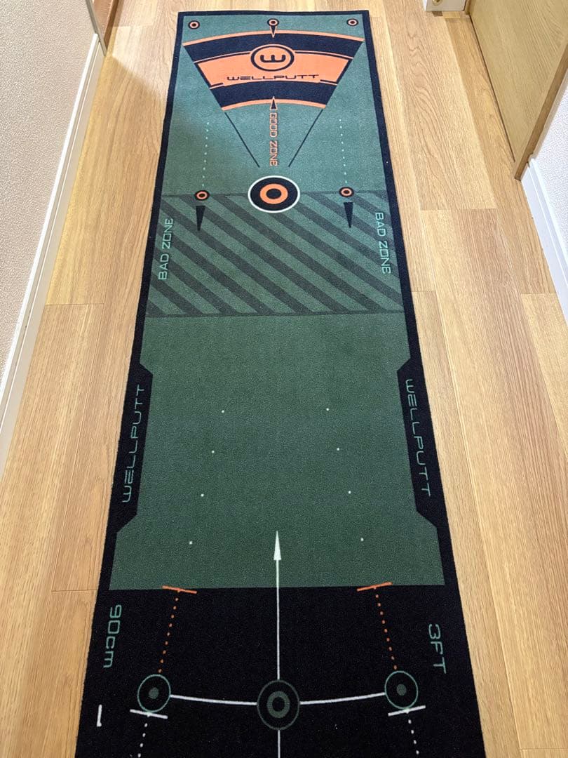 【美品】WELLPUTT パッティングマット　ゴルフ　パター　練習　3メートル