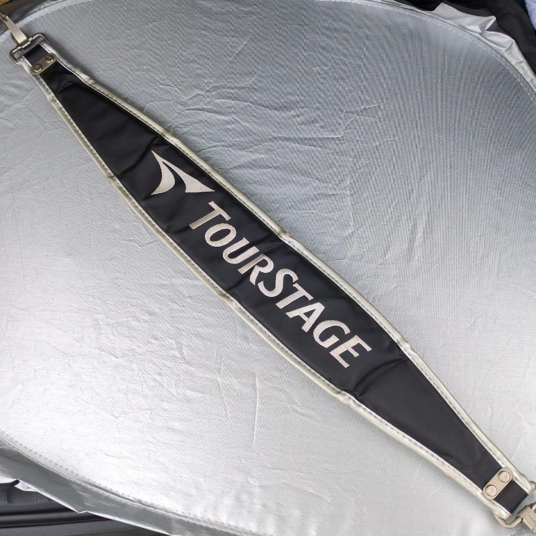 ツアーステージ キャディバッグ ホワイト/ブラック※ショルダーストラップ交換済