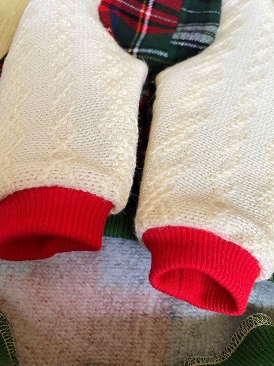 犬服  ラグラン(Ｌ)   ꒡̈⃝Lily꒡̈⃝ハンドメイド   クリスマスカラー