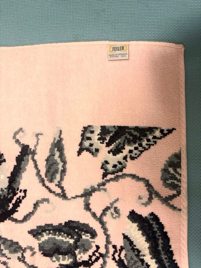 【新品】フェイラー蝶々ボタニカル柄 ピンクブランケット　大判バスタオル