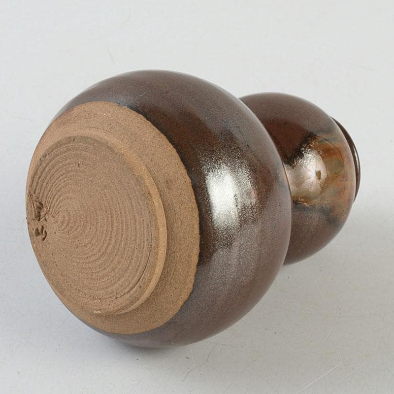 茶道具　平安　万代喜山作　瓢形茶入　仕覆付　共箱　V　9361