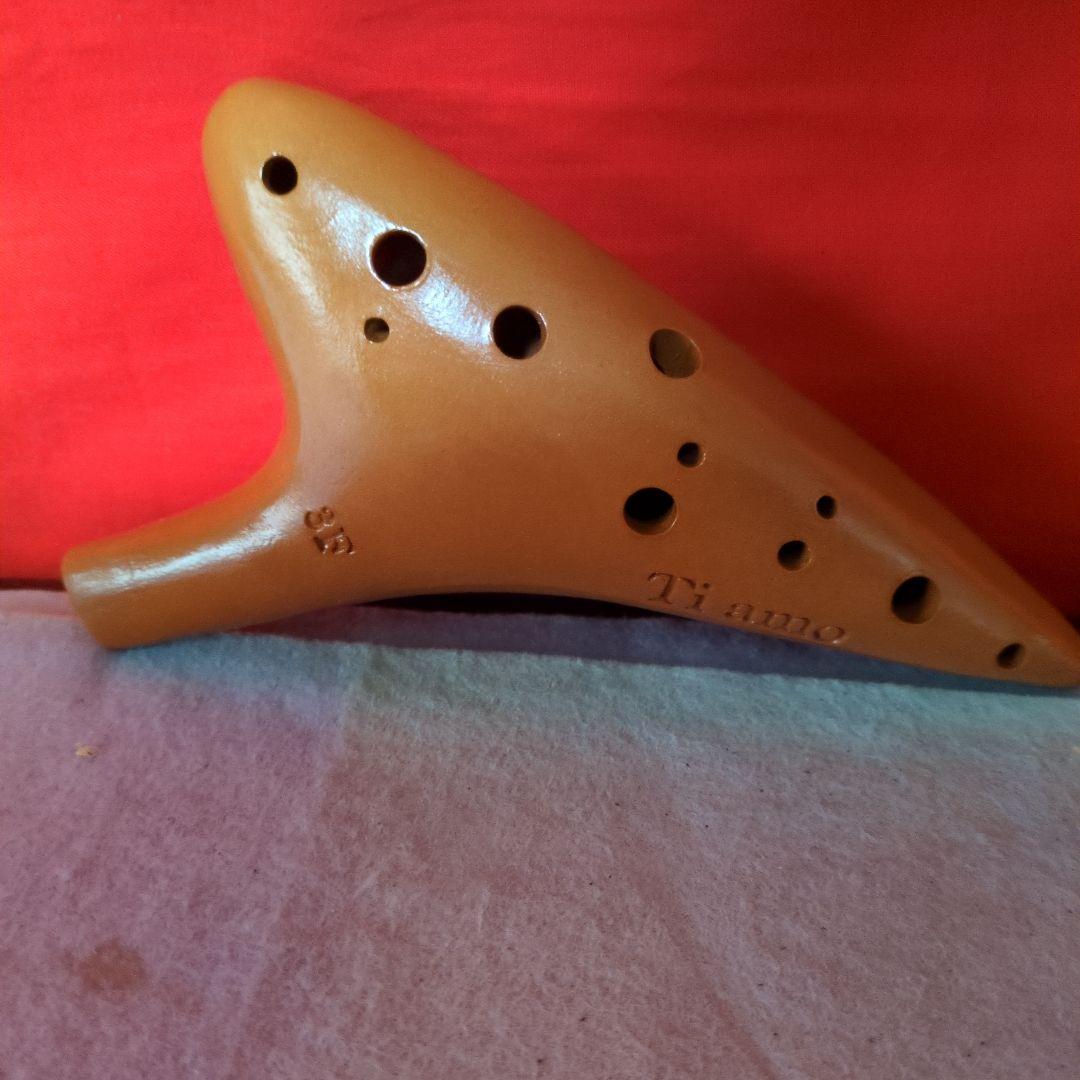 Tiamo オカリナ ブラウン 陶器製★ケース付き