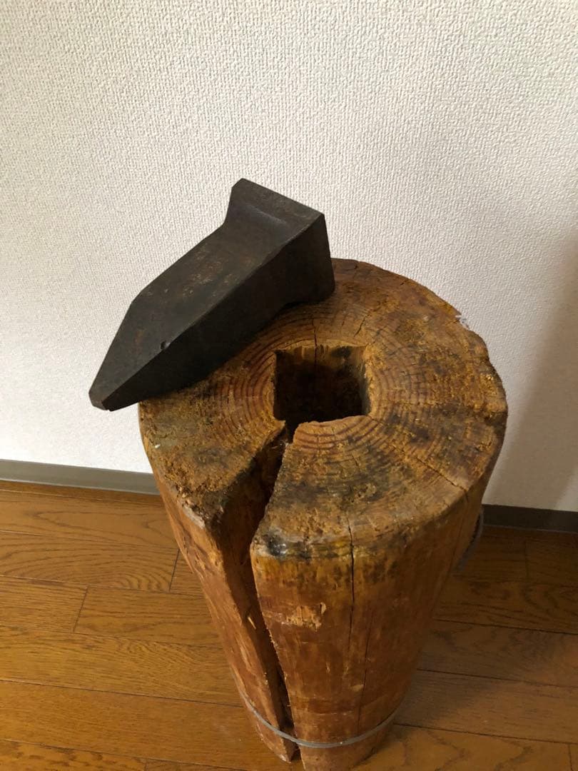 彫金　金床ヴィンテージ土台の丸太