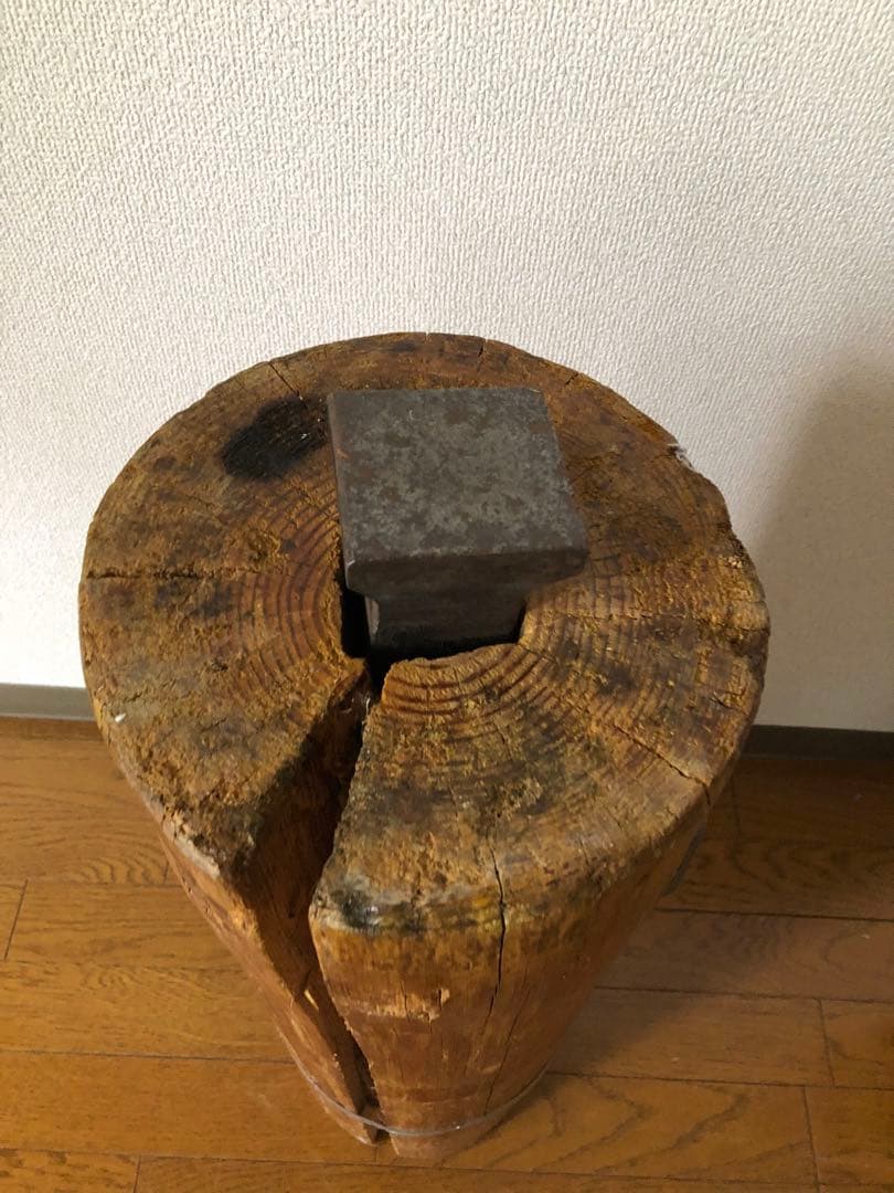 彫金　金床ヴィンテージ土台の丸太