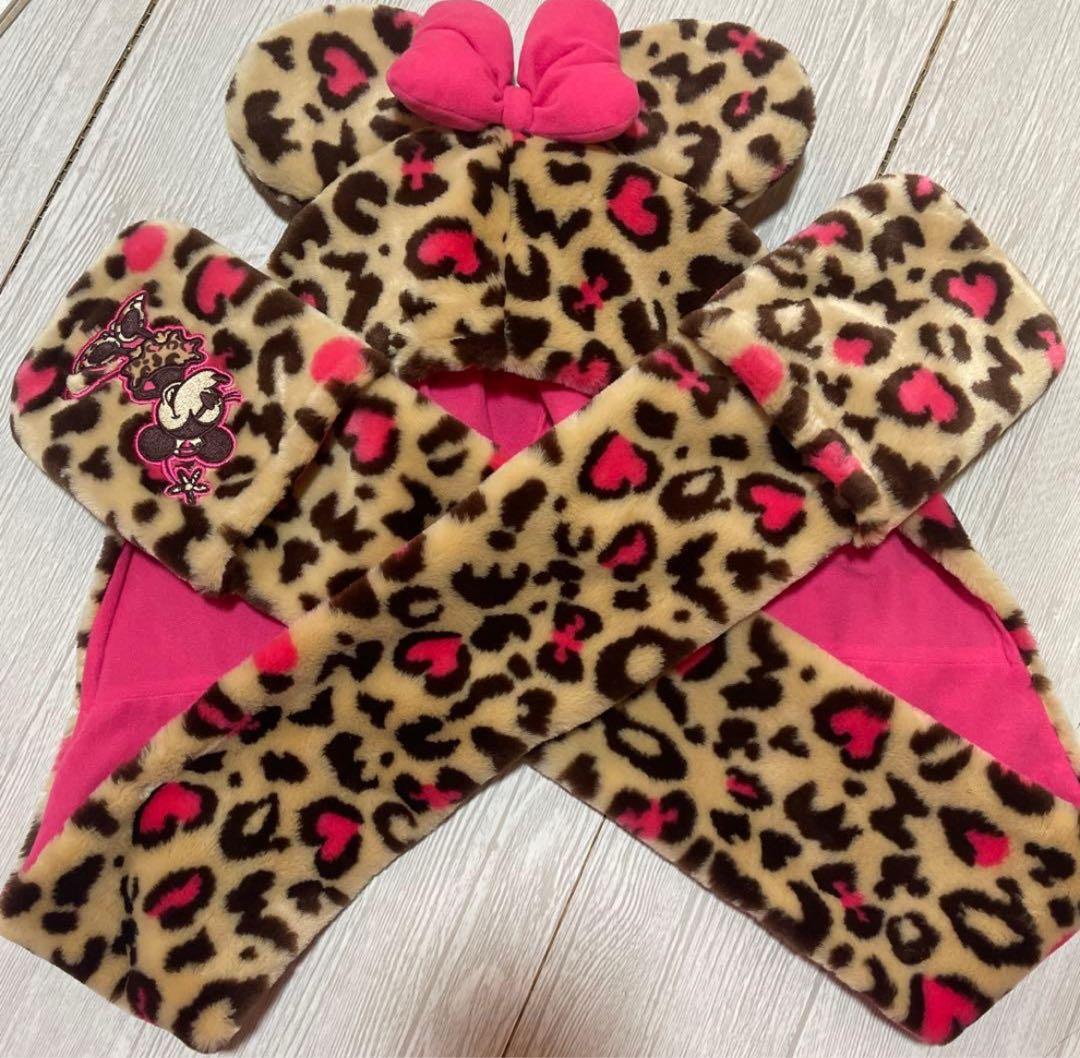 ミニー ヒョウ柄 マフラー