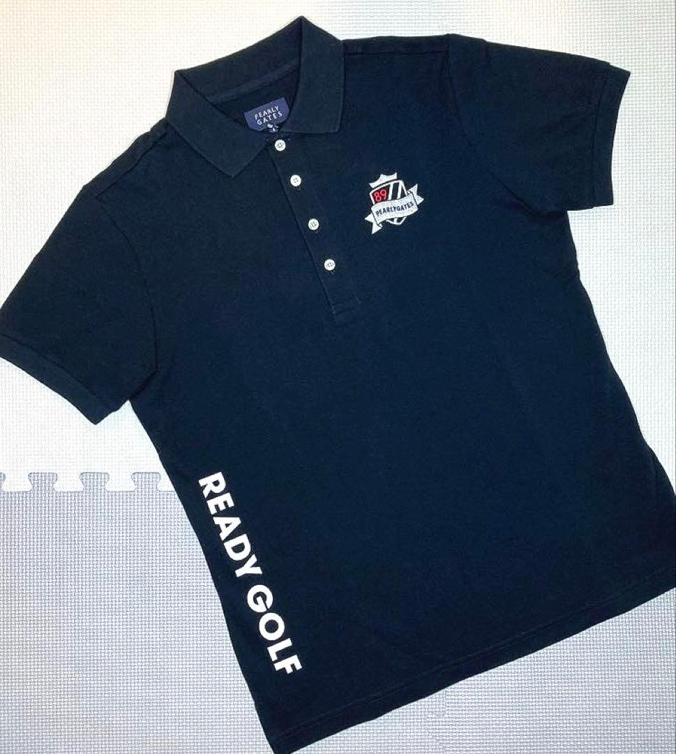 パーリーゲイツ コットン鹿の子 襟バックプリント ポロシャツ（NAVY／4）