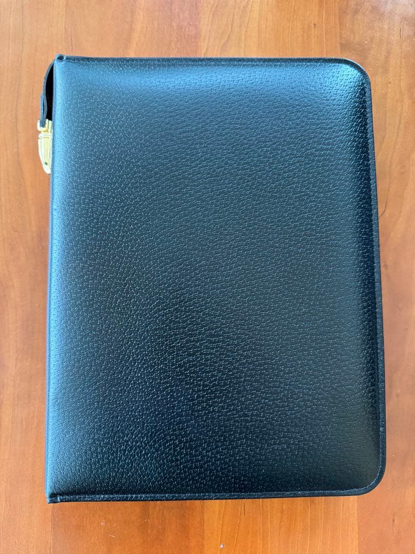 SMYTHSON ブラック レザー ドキュメントフォルダー　A5サイズ