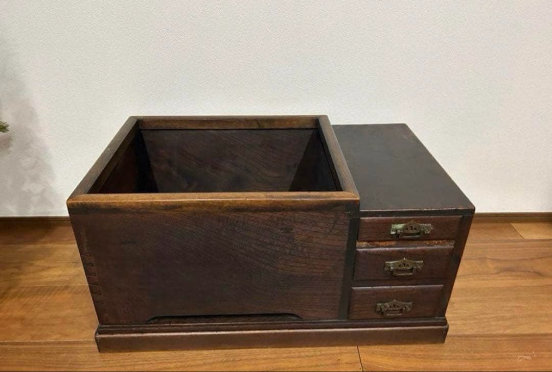 木製火鉢 引き出し付き 中型