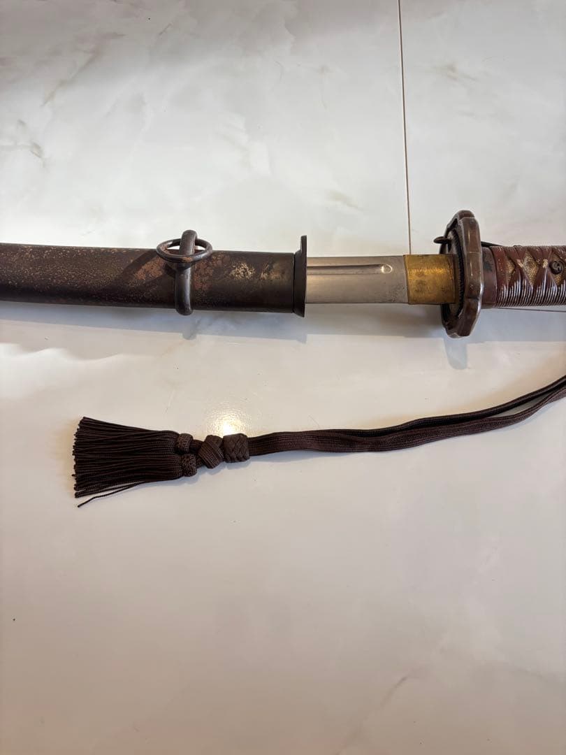 希少　日本軍 陸軍 軍刀 木鞘 革巻き 日本刀　激レア　模造刀　儀礼刀　年代物