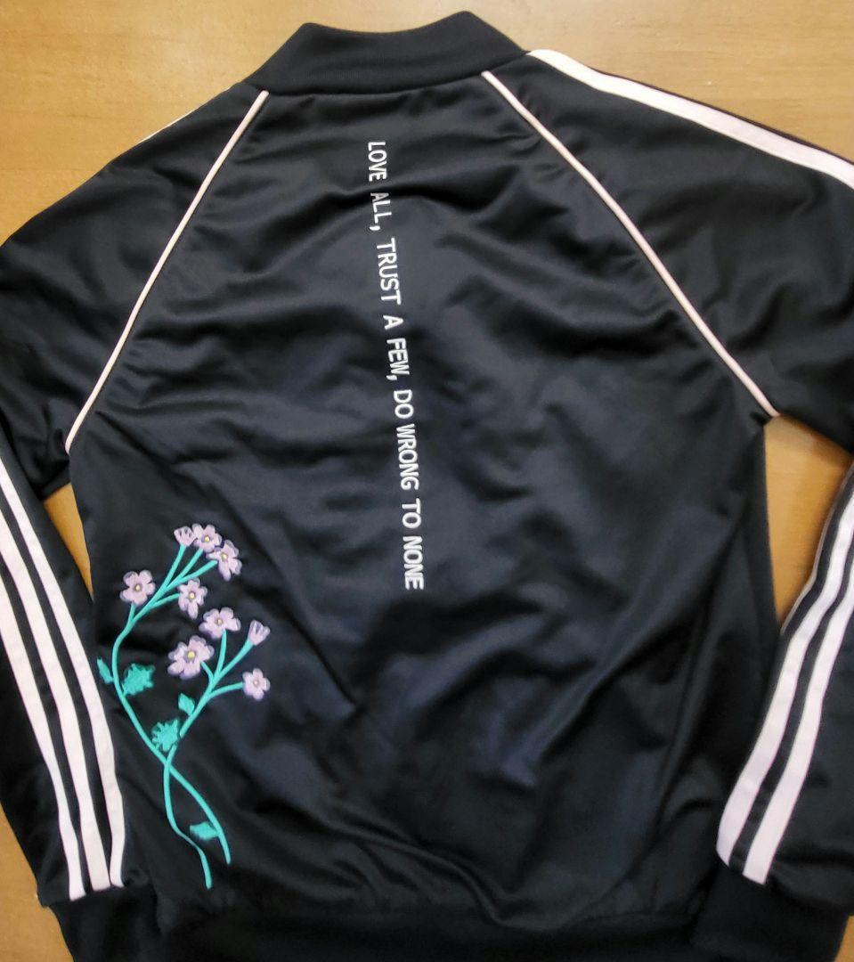 adidas ジャージジャケット XLサイズ　花柄刺繍