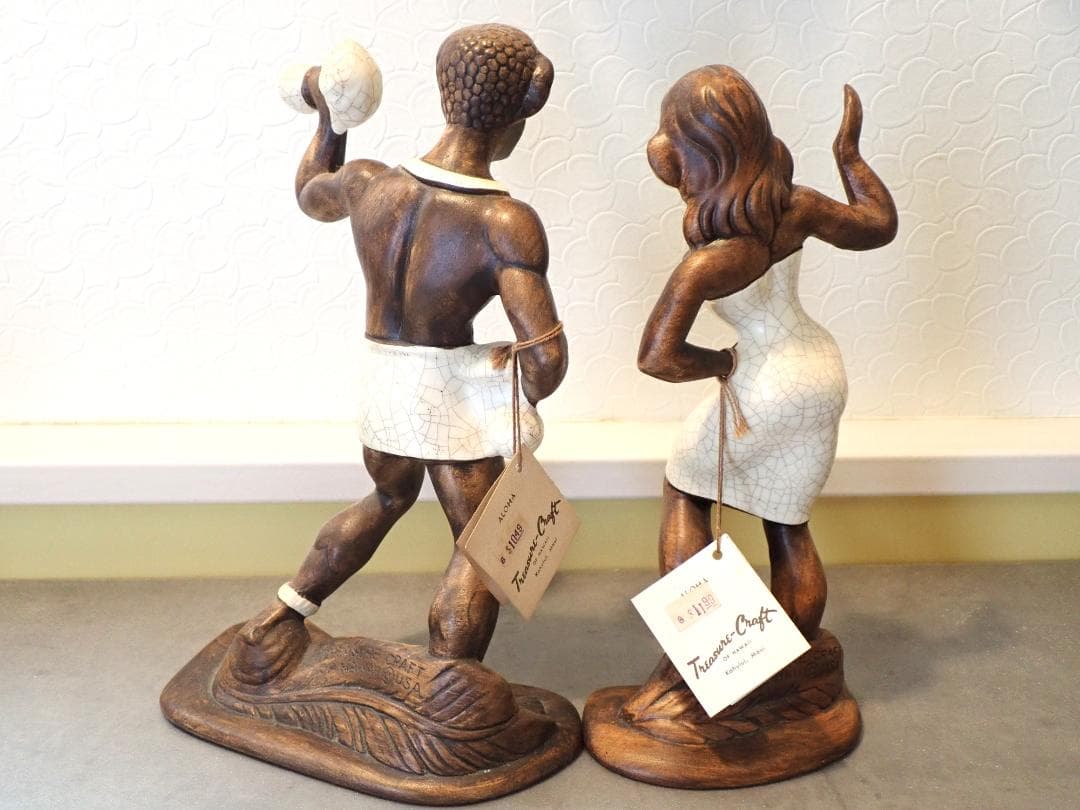 トレジャークラフト 1959年 フラダンス陶器製 2体ペア オールドハワイ