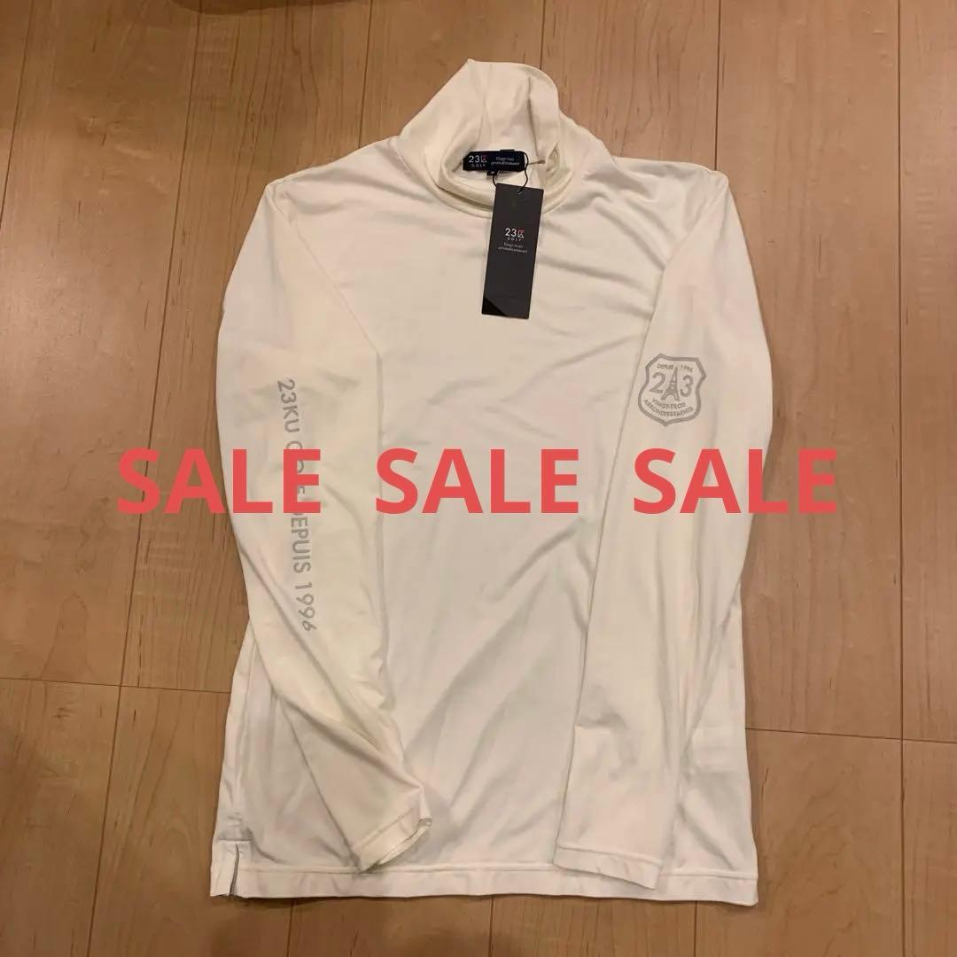 ゴルフウェア23KUGOLF レディース タートルⅡサイズホワイトニットセーター