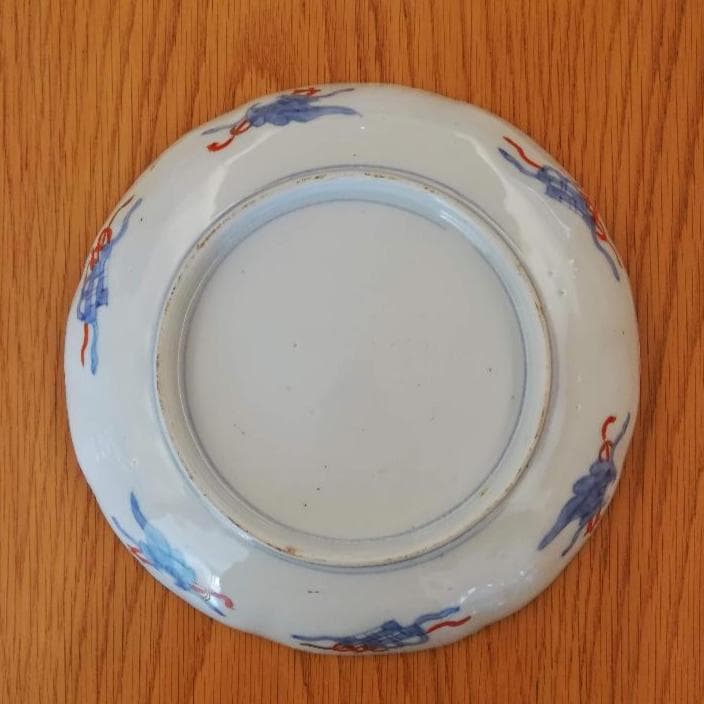 古伊万里 色絵松竹梅鶴亀文 七寸皿　※10客または5客セット※