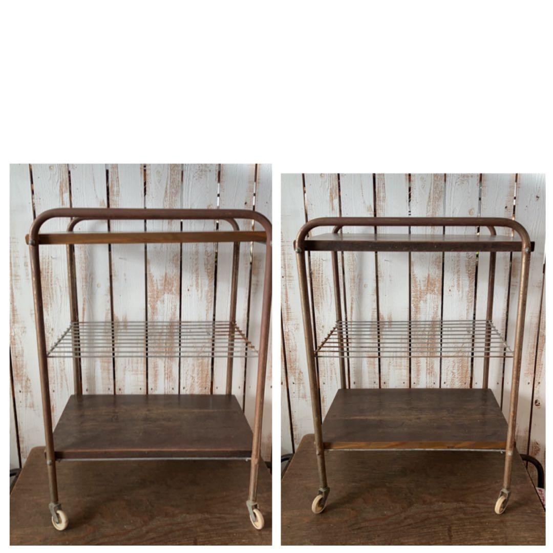 ヴィンテージ　三段　キャスター付き　ワゴン　飾り棚