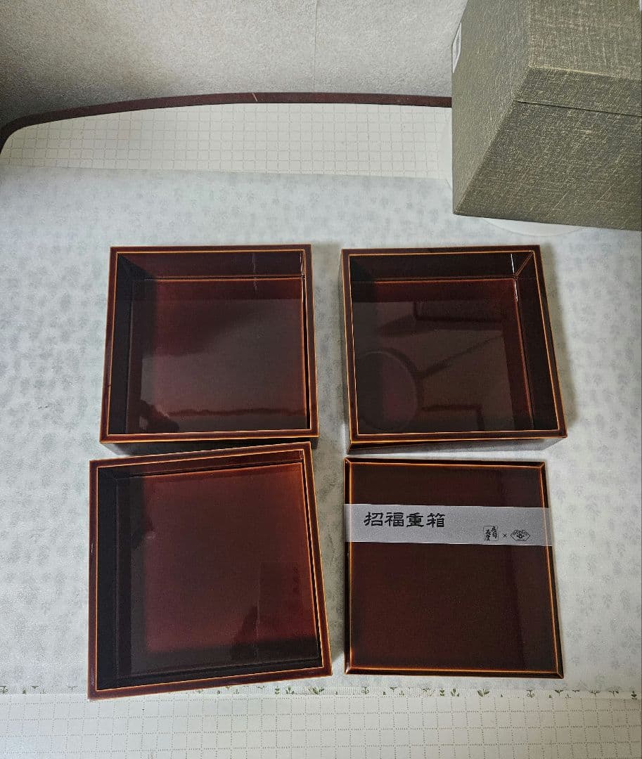 新品 招福重箱 5.5寸三段重（重箱）