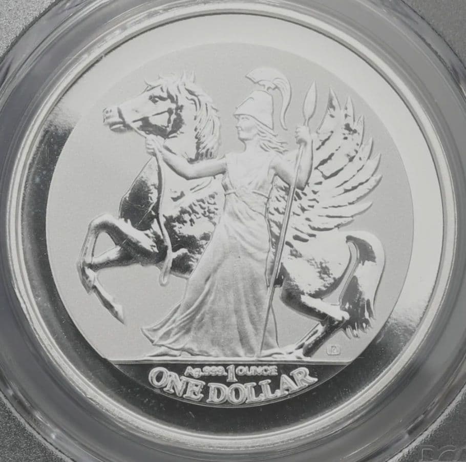 PCGS PR67 イギリス領ヴァージン諸島 ペガサス 銀貨 2017-P