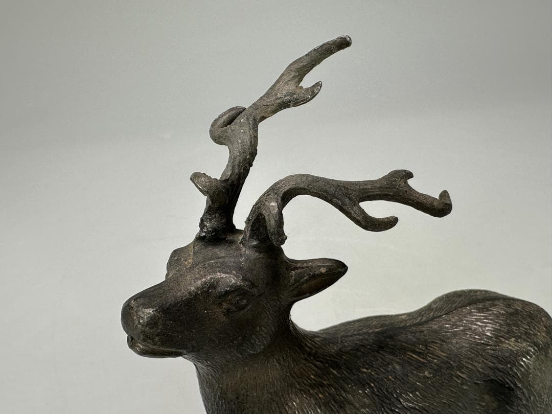 置物　鹿像　銅製　縁起物