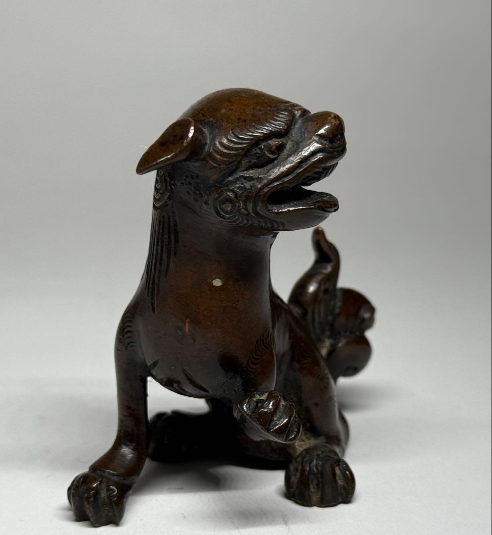 古銅　獅子　置物　銅置物　銅器