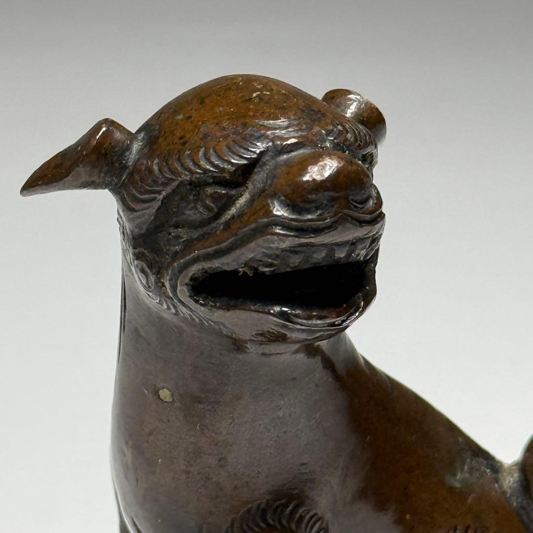 古銅　獅子　置物　銅置物　銅器