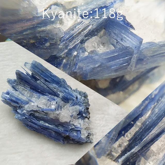118g　母岩付き　カイヤナイト　鉱物標本　美品