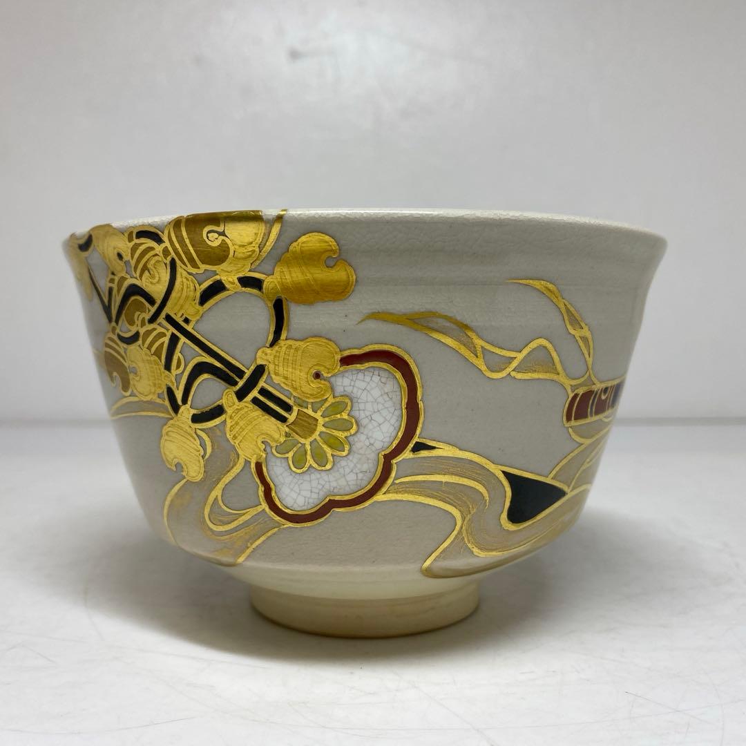 ☆2F宮川香雲 神楽茶碗 タウサ 共箱 口径約12cm 東T8-0203