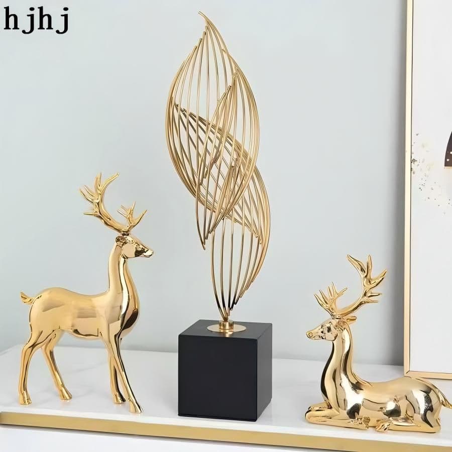 金彩の招財鹿：リビング・玄関・店舗に映える開運インテリア