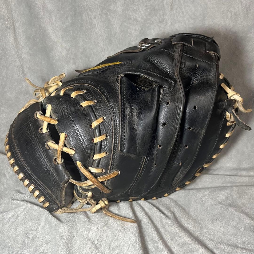 ミズノプロ　硬式用キャッチャーミット　Mマーク　旧タグラベル　キップレザー