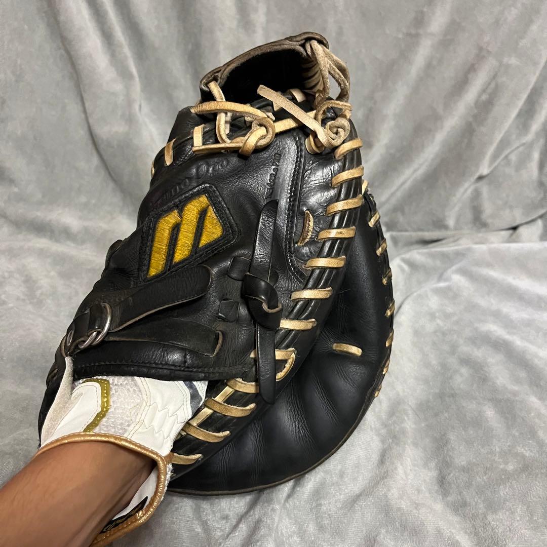 ミズノプロ　硬式用キャッチャーミット　Mマーク　旧タグラベル　キップレザー