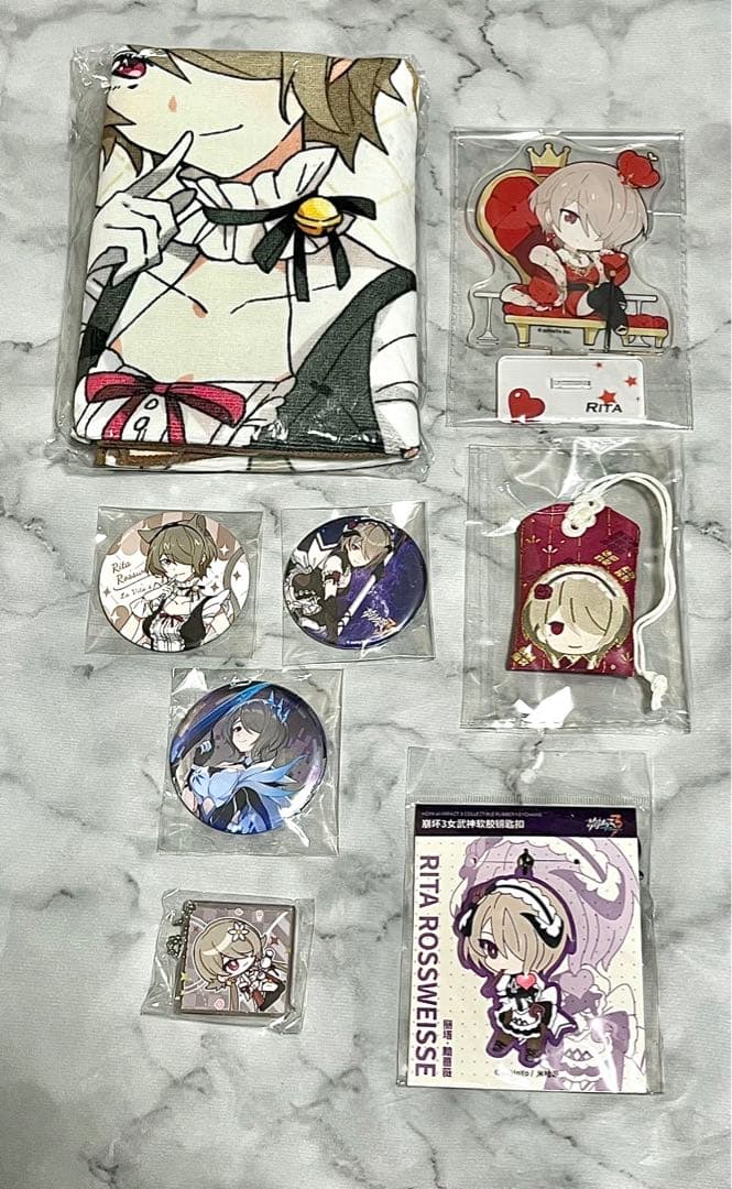 崩壊3rd miHoYo リタ・ロスヴァイセ タオル 缶バッジ ストラップ