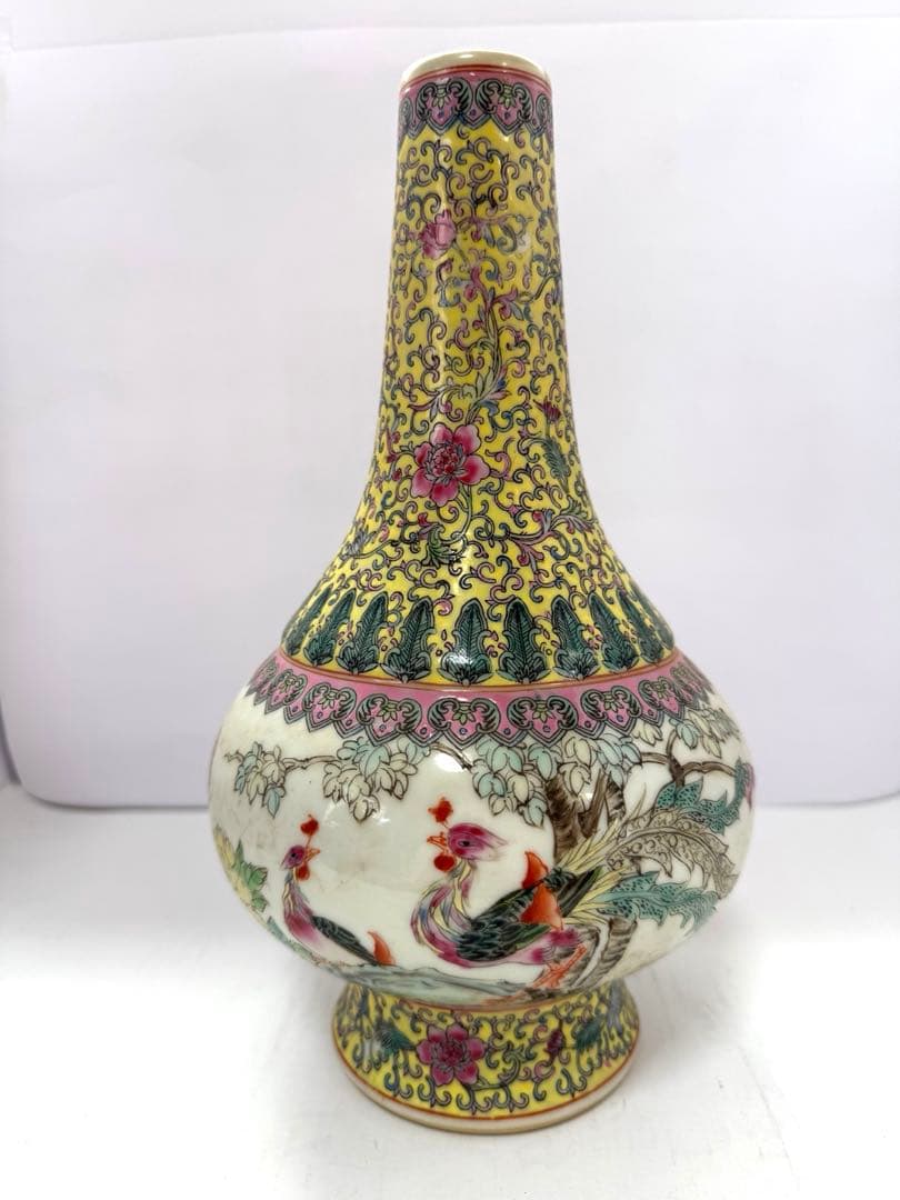 中国美術　大清乾隆年製　粉彩　送料込み