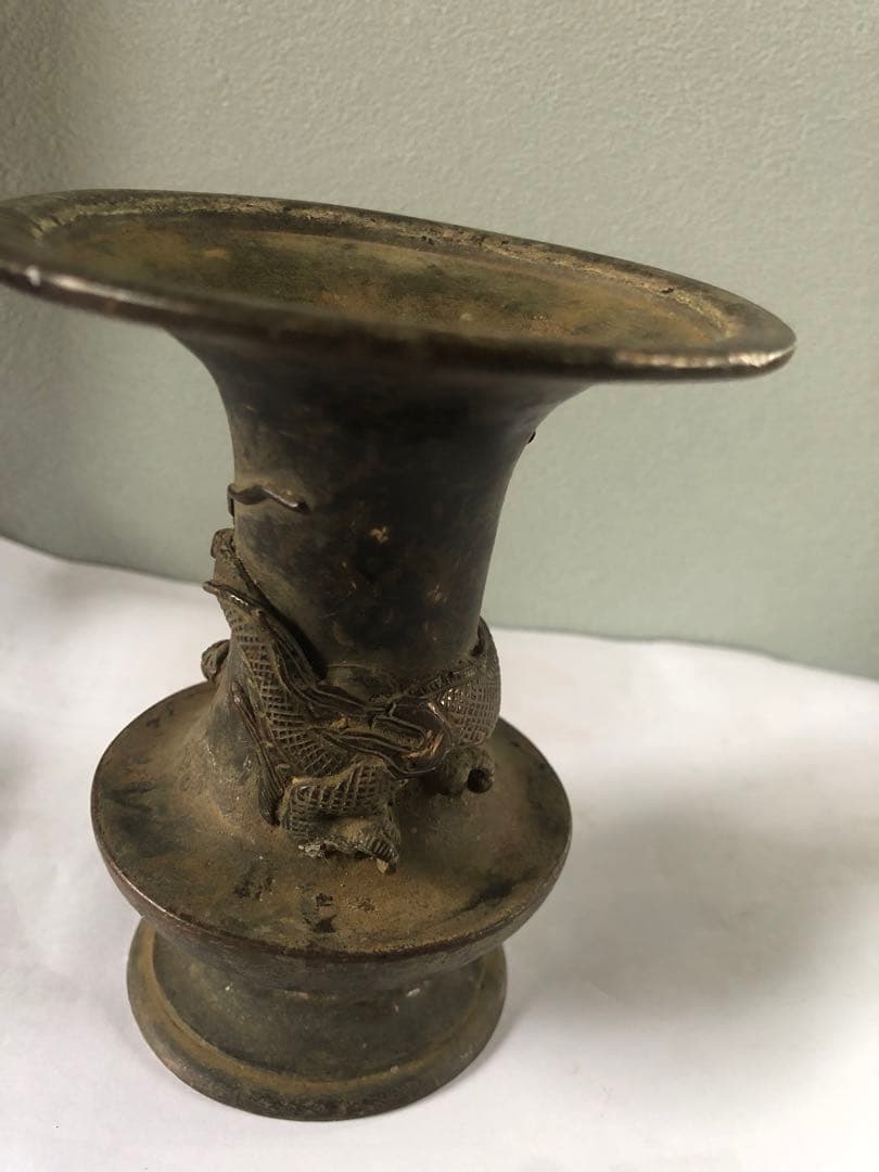 古董，籠尊，古铜製，時代物。