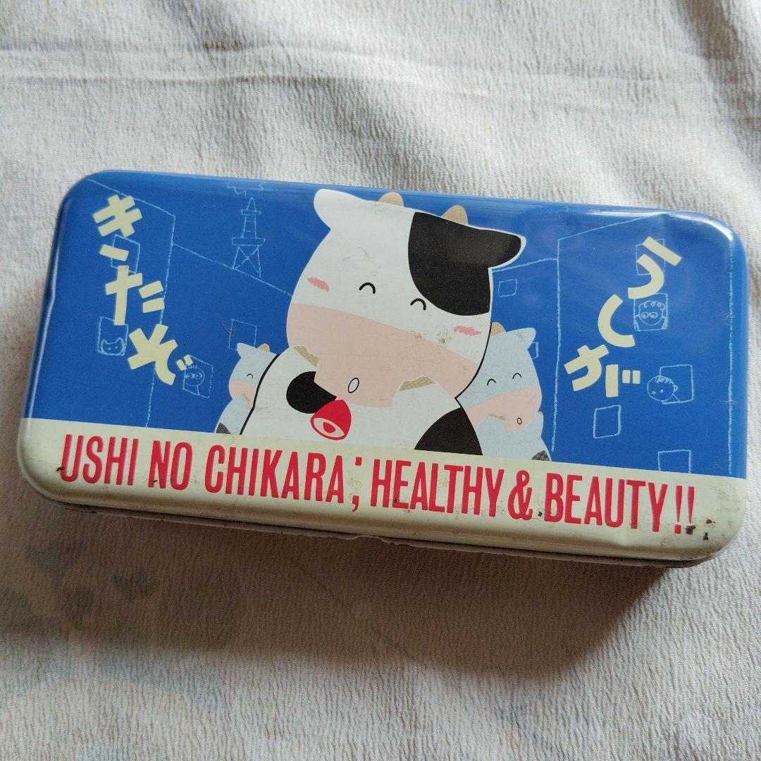 激レア！昭和レトロ　SAN-X 牛デザイン 筆箱 1988年製　筆入れ　缶ケース