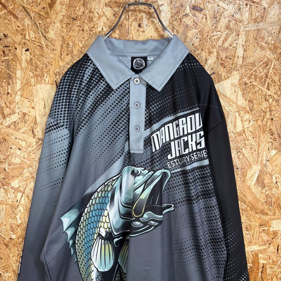 マングローブ ジャックス フィッシングシャツ 釣り魚 Lサイズ速乾性