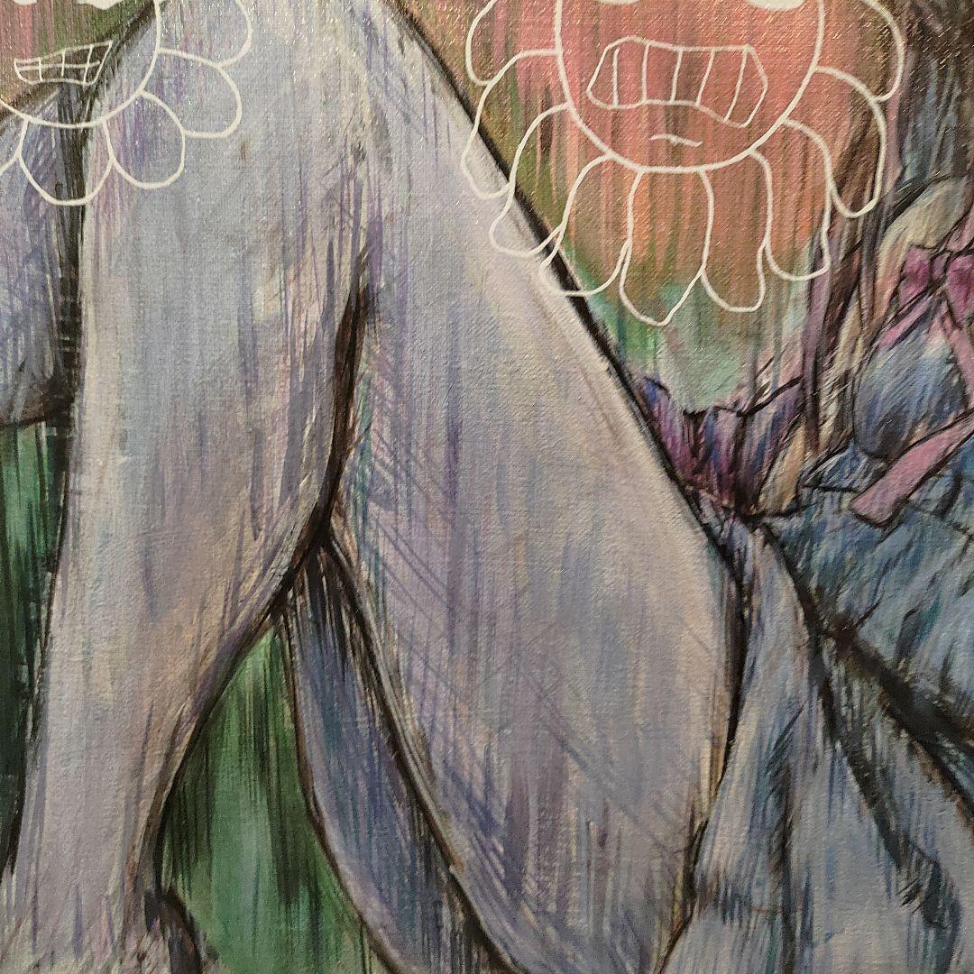 内山田画廊　謹製　s6号　ギャンバスにアクリル画 人物画