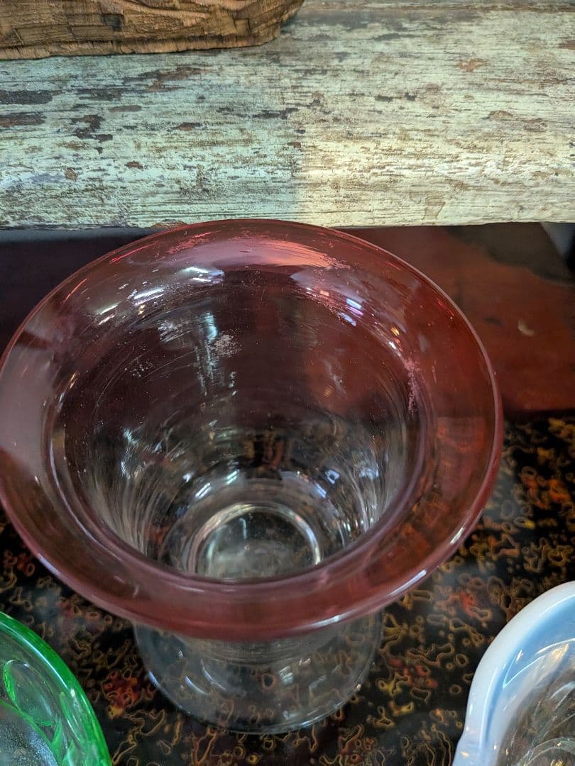 気泡たっぷり　古くてレトロな氷コップ　3点