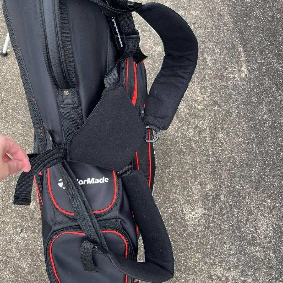 【豪華おまけ付き✨】TaylorMade キャディバッグ ゴルフバッグ 黒/赤