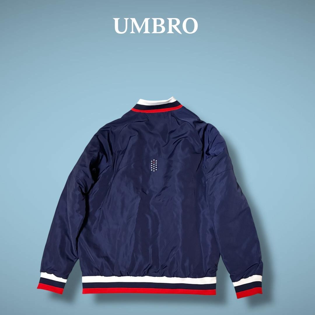 希少 UMBRO アンブロ ナイロンジャケット 紺 L フルジップ ブルゾン