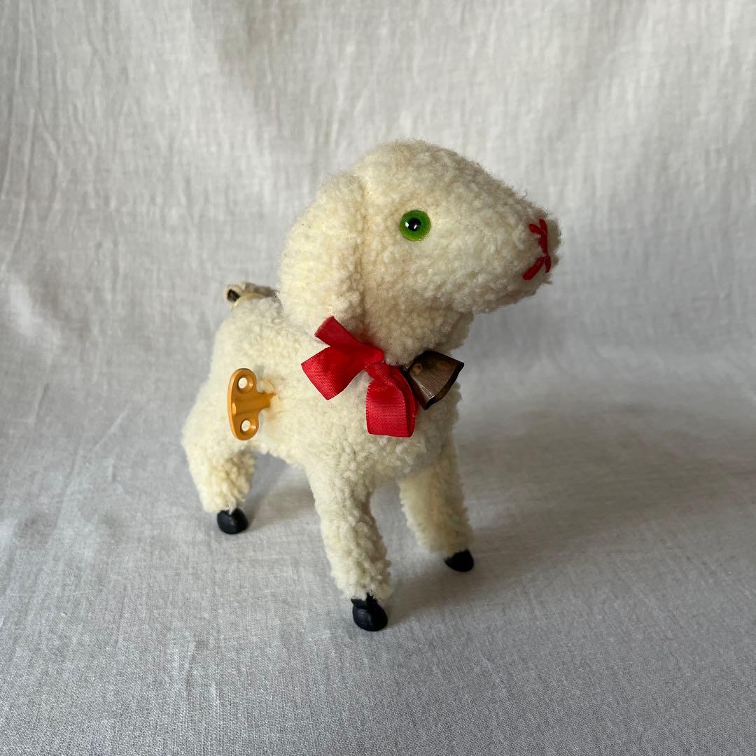 アンティーク　ドイツ　こひつじ　ぜんまい仕掛け