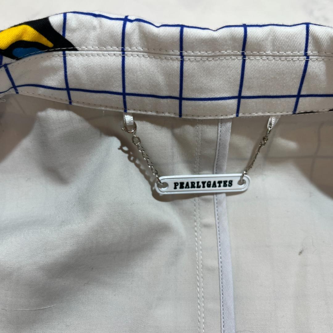 未使用★パーリーゲイツ 総柄プリントジャケットコート マルチカラー 白 1