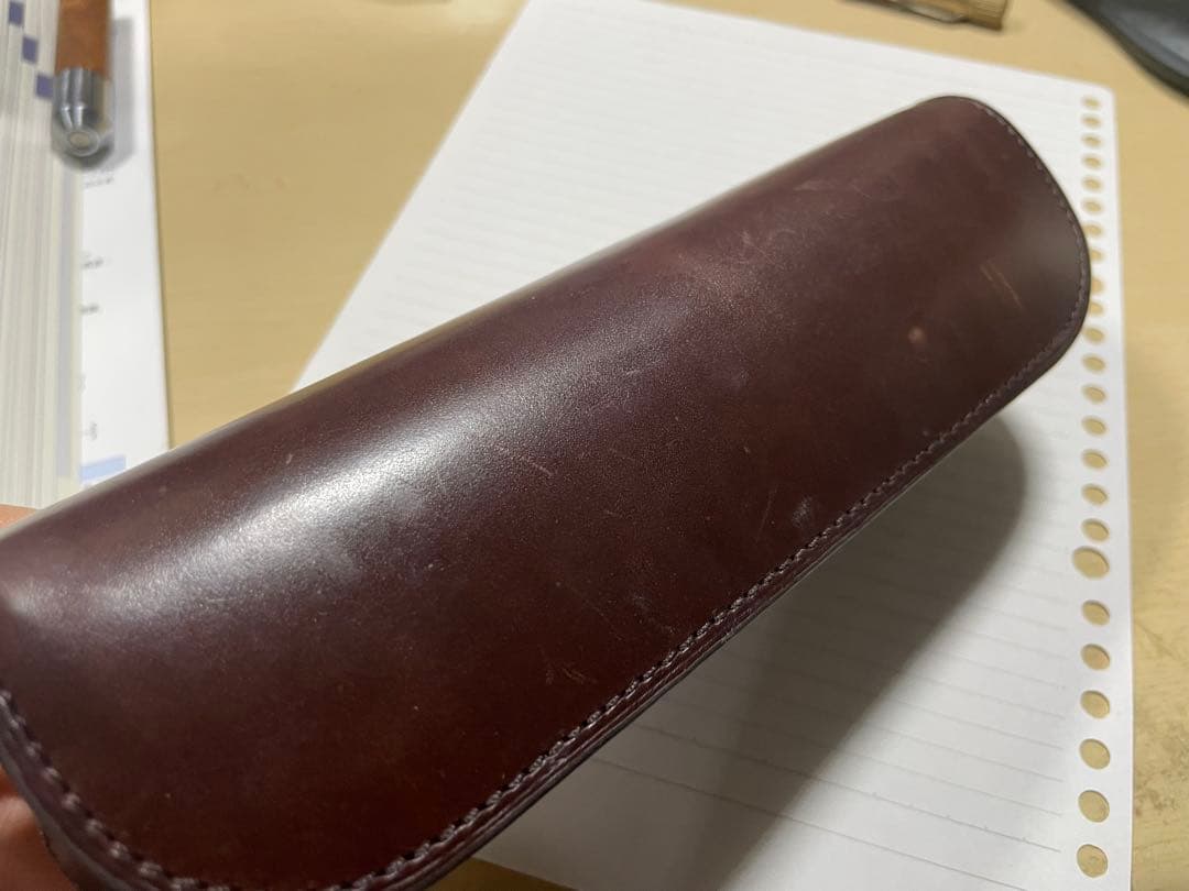 ルボナー デブペンケース サドルプルアップレザー(チョコ)