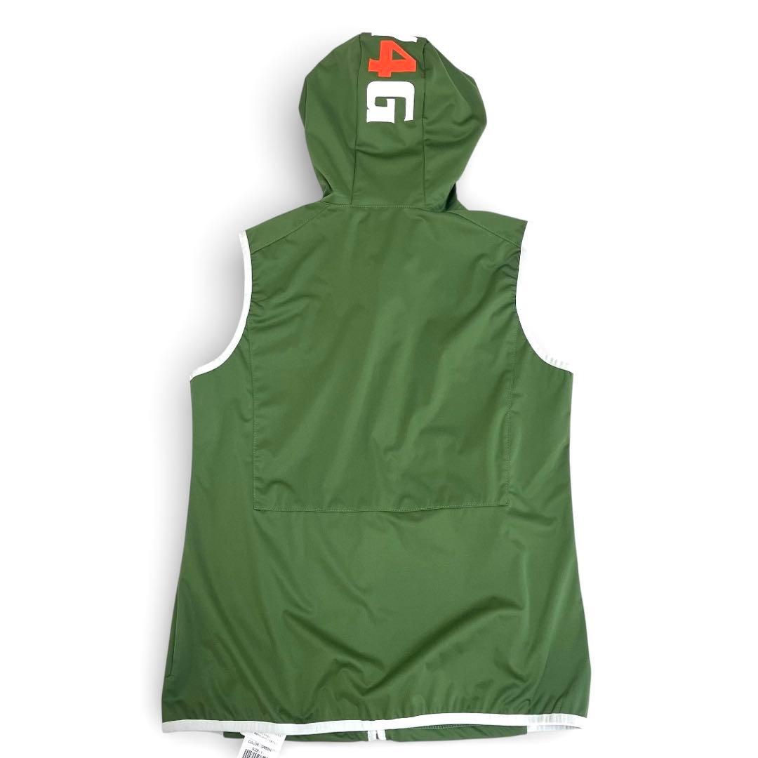 【新品】パーリーゲイツ フード付きベスト グリーン ロゴ入り ゴルフウェア　S