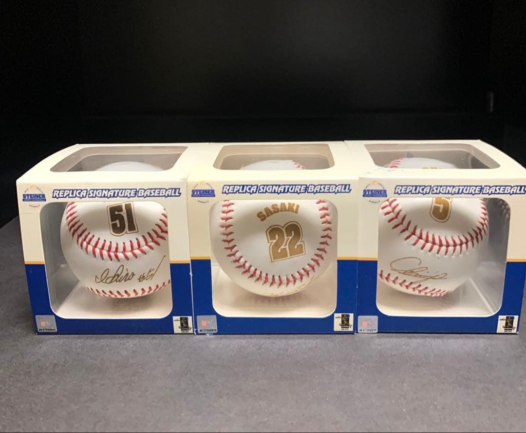 レプリカサインボール3個セット メジャーリーグ イチロー 佐々木 新庄