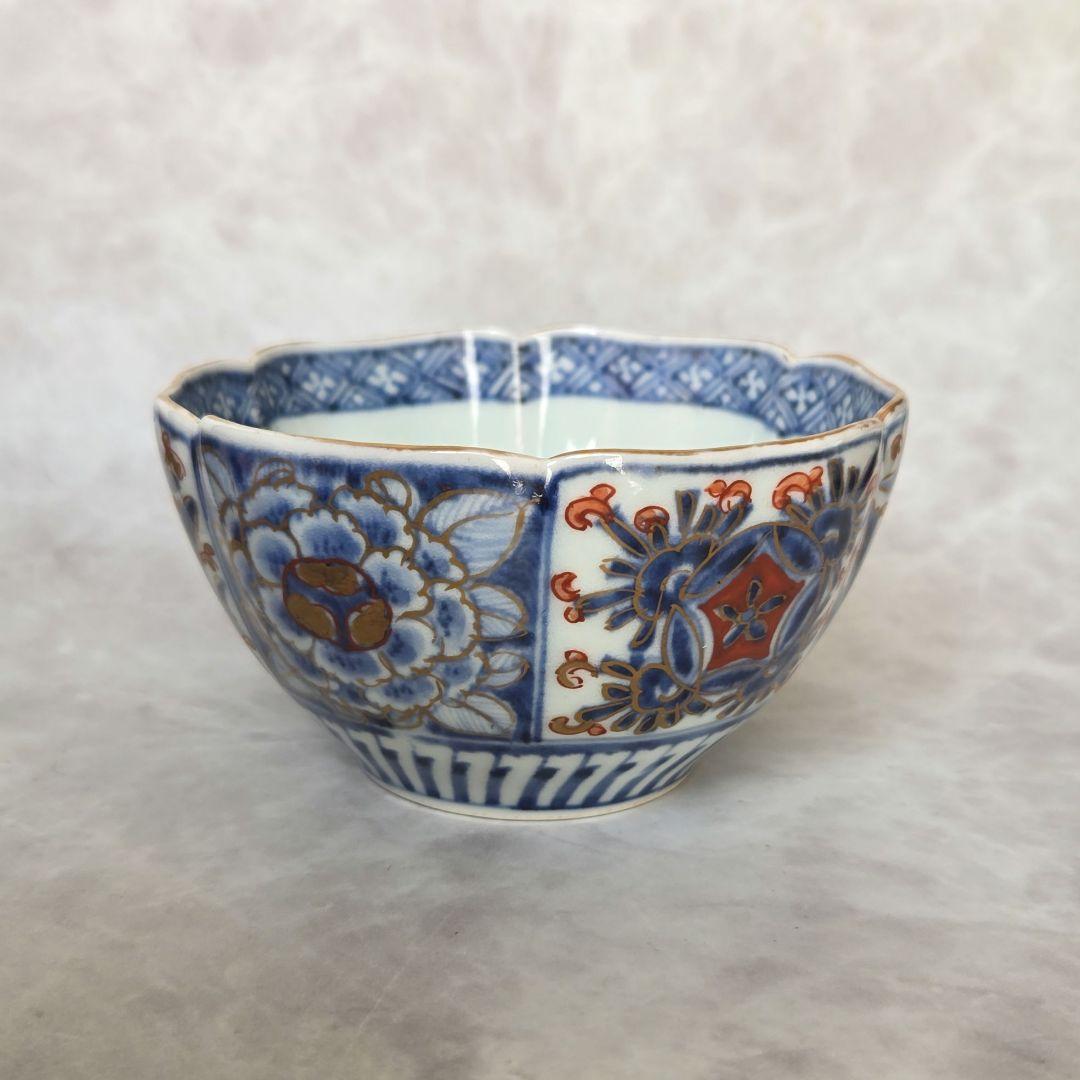 古伊万里　金彩　赤絵　染付　向付　江戸時代　骨董　金継ぎ　アンティーク