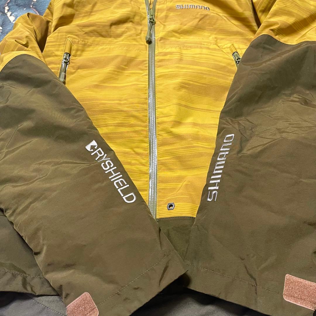 【極美品】SHIMANO ドライシールド フィッシングウェア 防寒防水 刺繍ロゴ