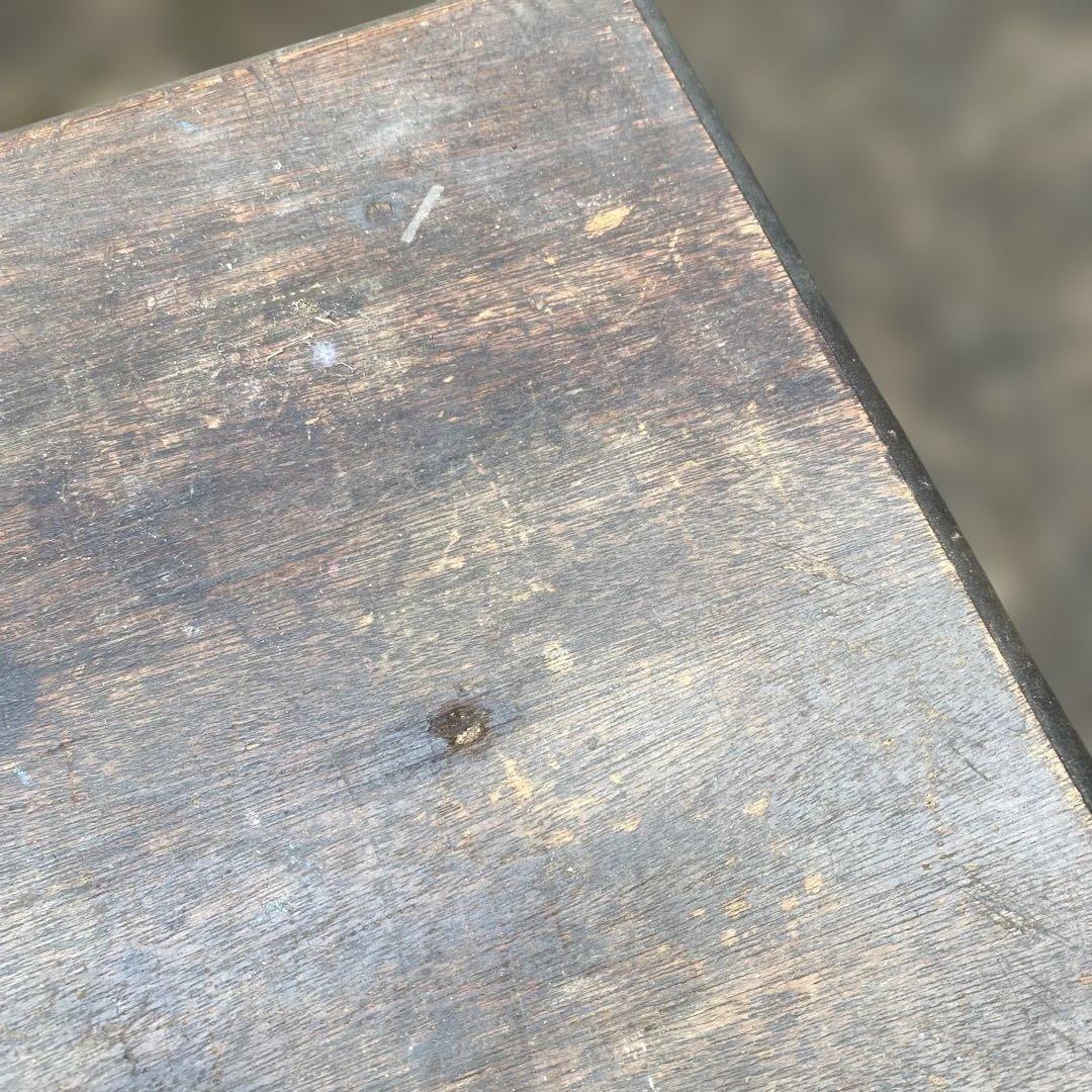 木製文机 引き出し付き ダークブラウン　昭和レトロ　古民具