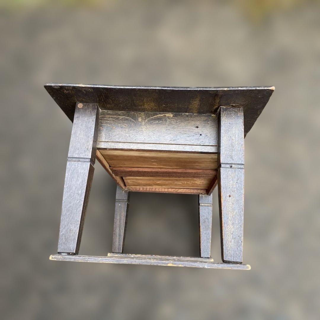 木製文机 引き出し付き ダークブラウン　昭和レトロ　古民具