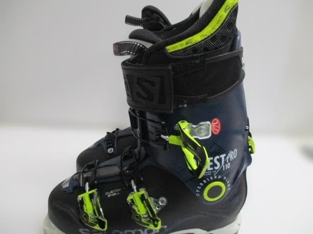 【中古品】Salomon スキーブーツ ネイビー/グリーン　27.5　使用感あり